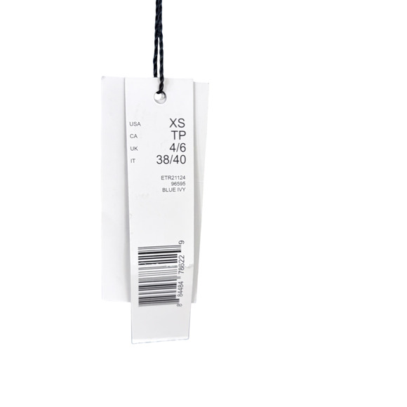 Tahari Blue Satin Blouse Sz XS Blue Ivy Puff Sleeve Ruched Romantic Coquette - Picture 5 of 7